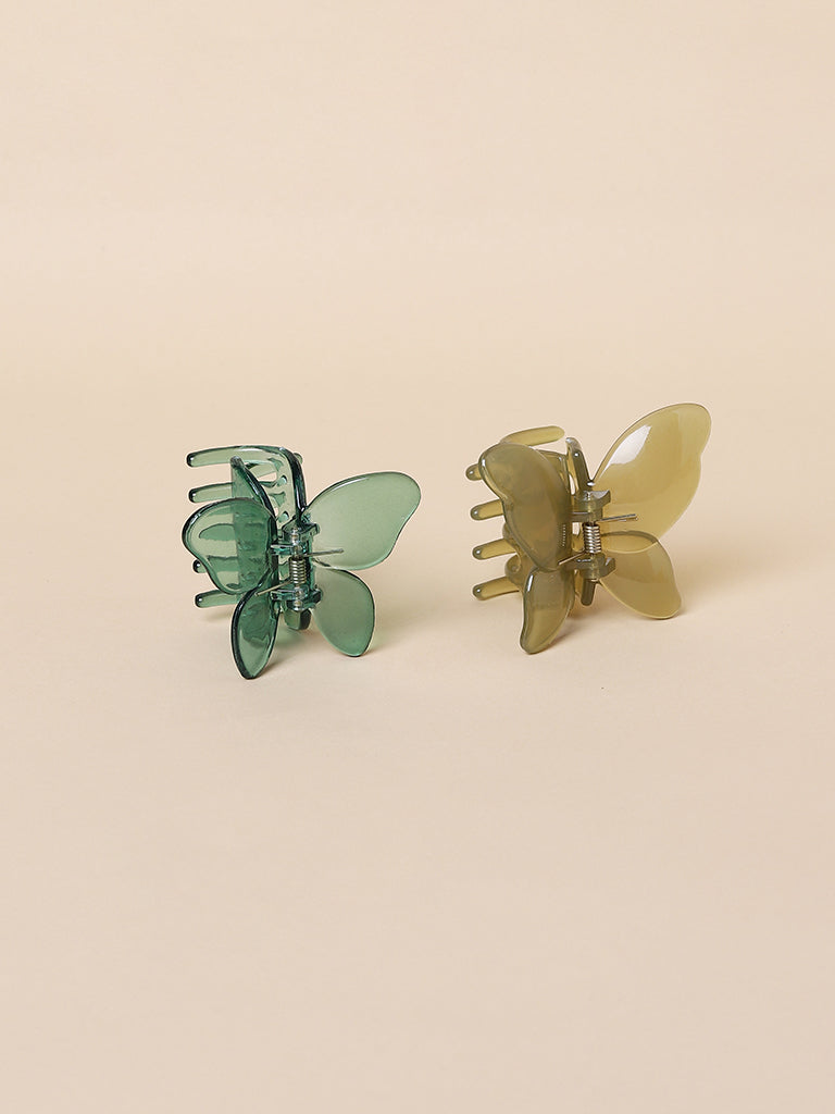 Misbu Xclusive Green Butterfly Clutcher - Set Of 2 | MISBU - A