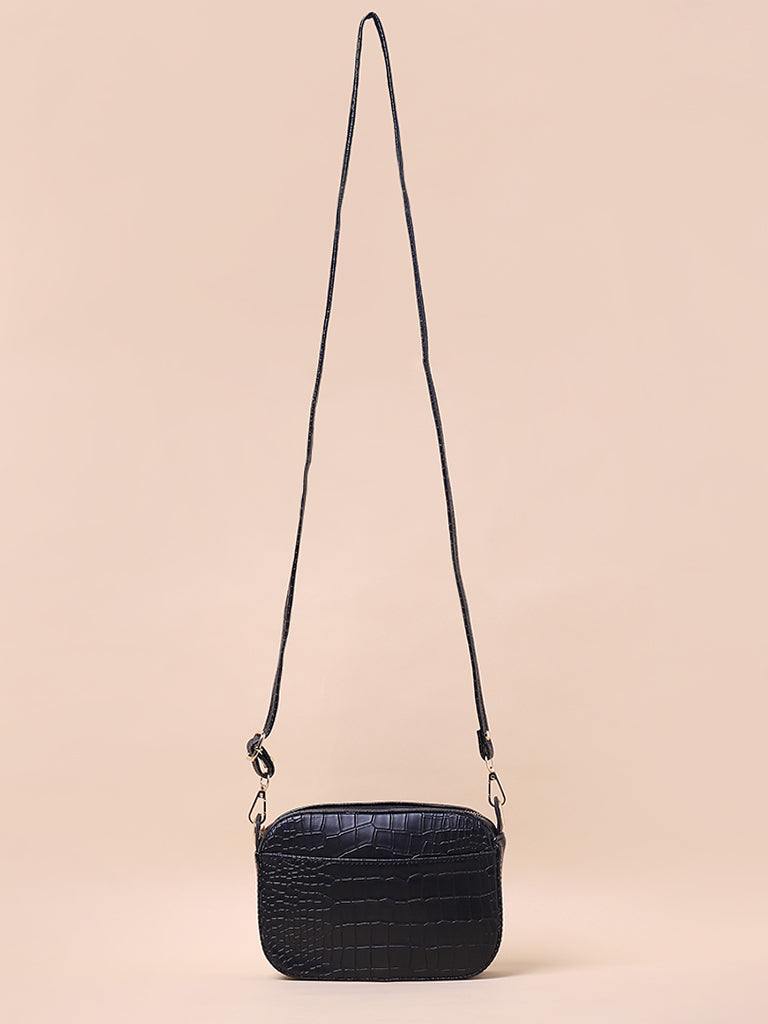 ASOS DESIGN croc effect 90s shoulder bag, ASOS