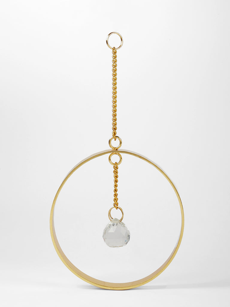 Misbu Circular Wall Hanging with Crystal and Gold accents