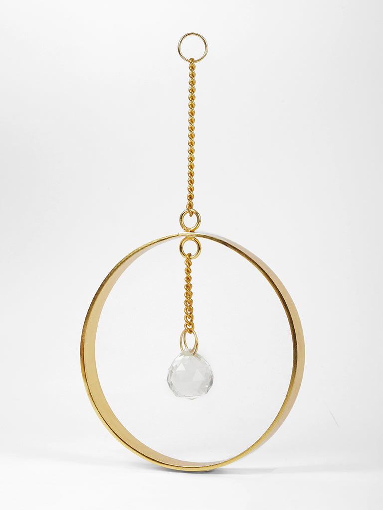 Misbu Circular Wall Hanging with Crystal and Gold accents