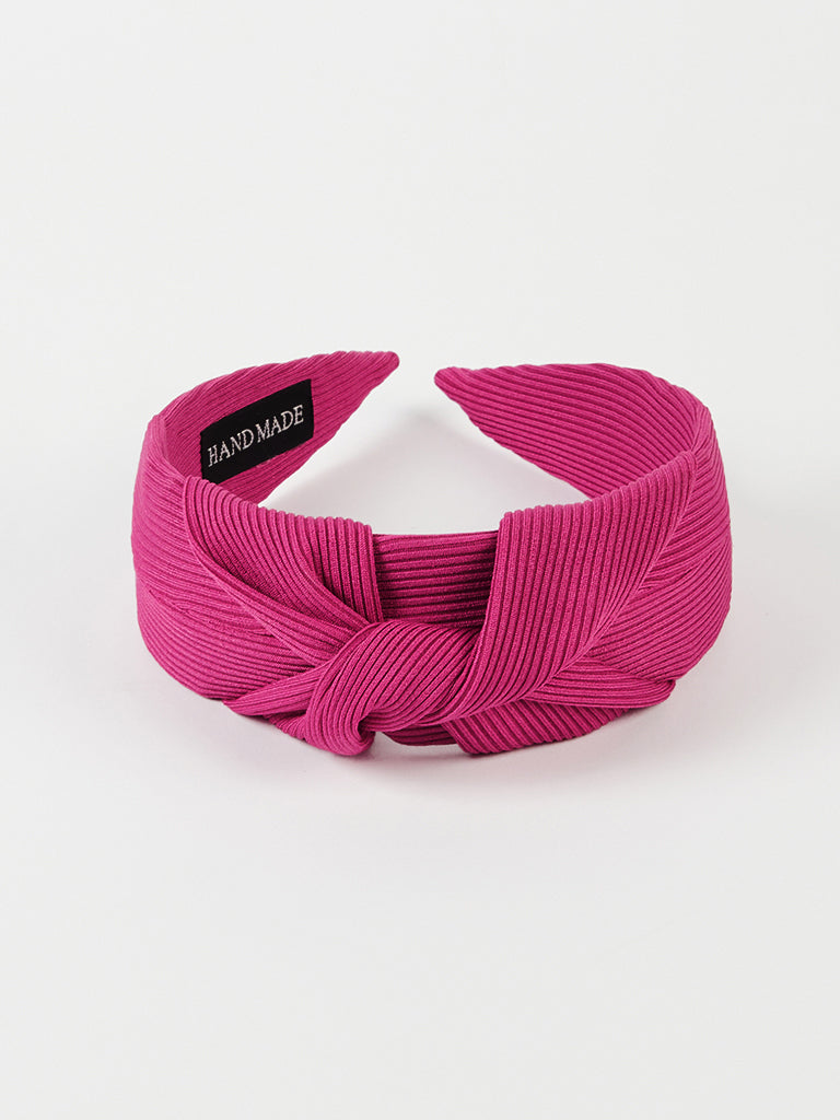 Misbu Broad Twisted Hard Hair Band in Pink