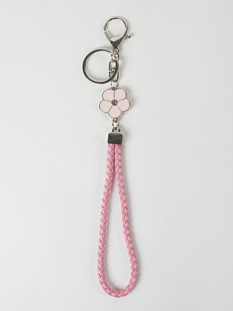 Misbu Braided Pink Daisy Bag Charm