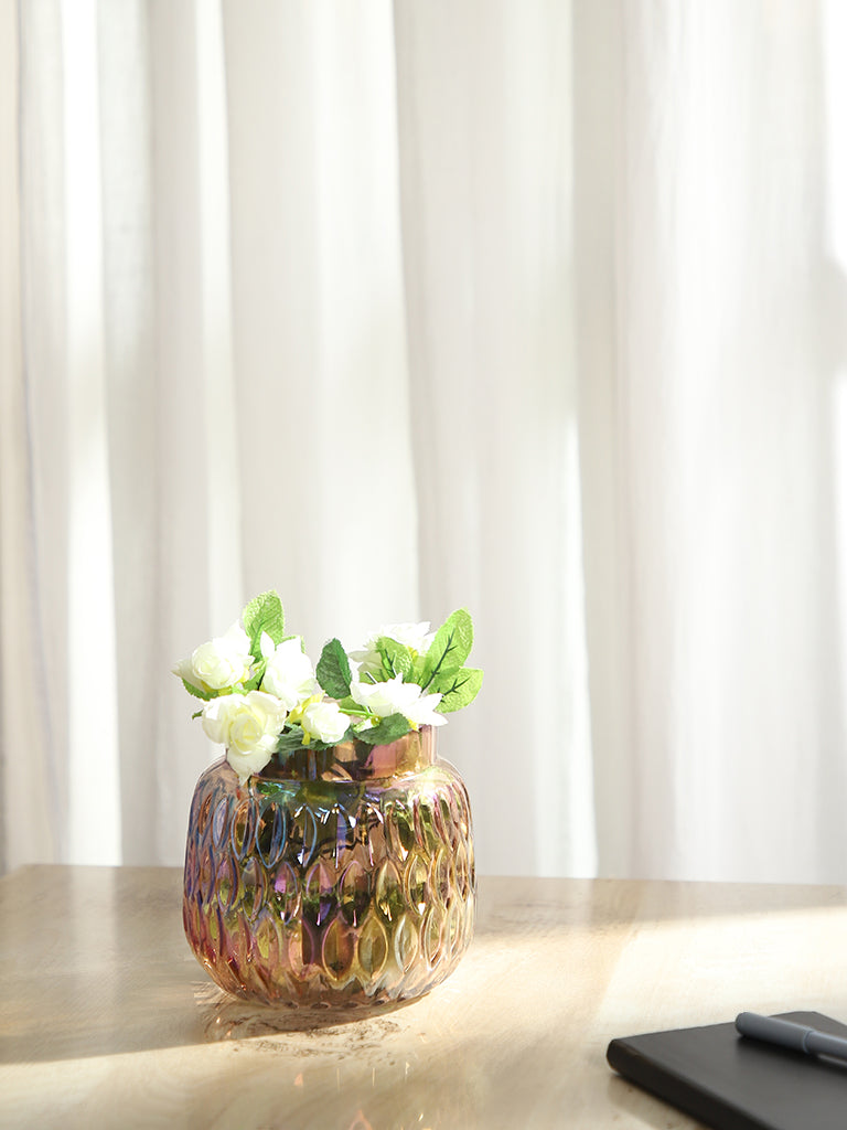 Misbu Pink Round Short Glass Vase