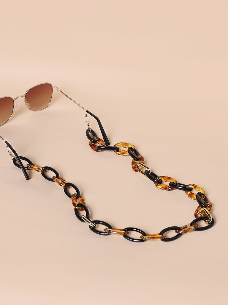 Misbeliv Braided Black & Brown Acrylic Sunglasses Chain