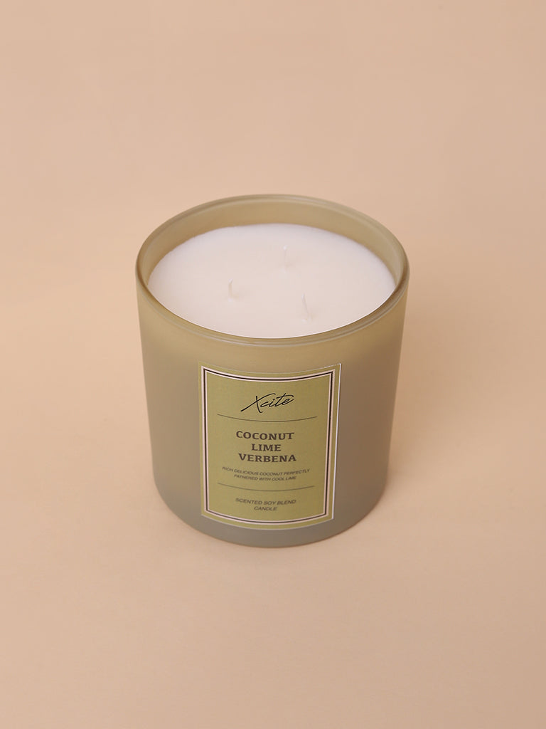 Xcite Green Coconut, Lime & Verbena Soy-Blend Candle 400g