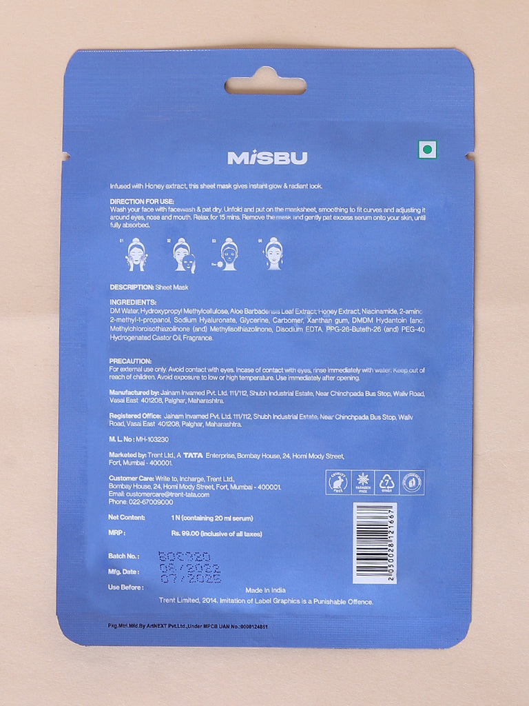 MISBU Radiance Sheet Mask - Honey