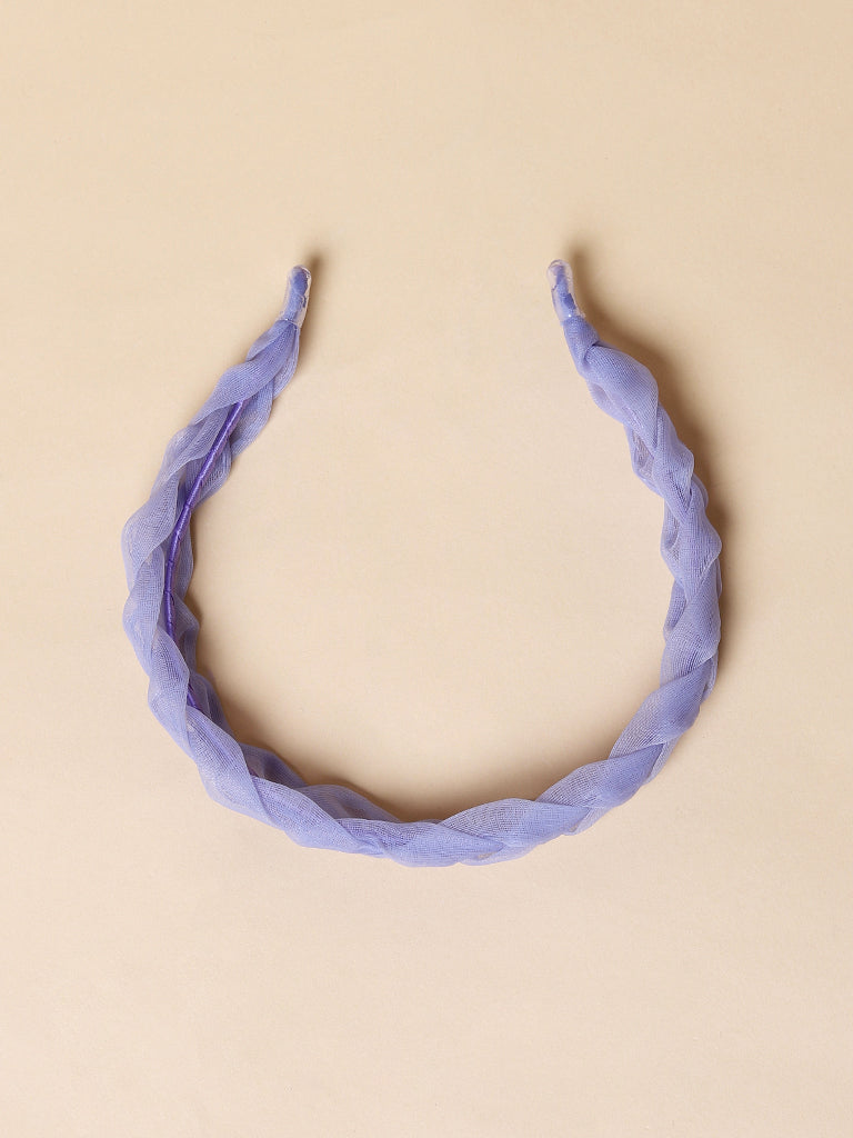 Misbu Lavender Organza Braided Hard Hairband