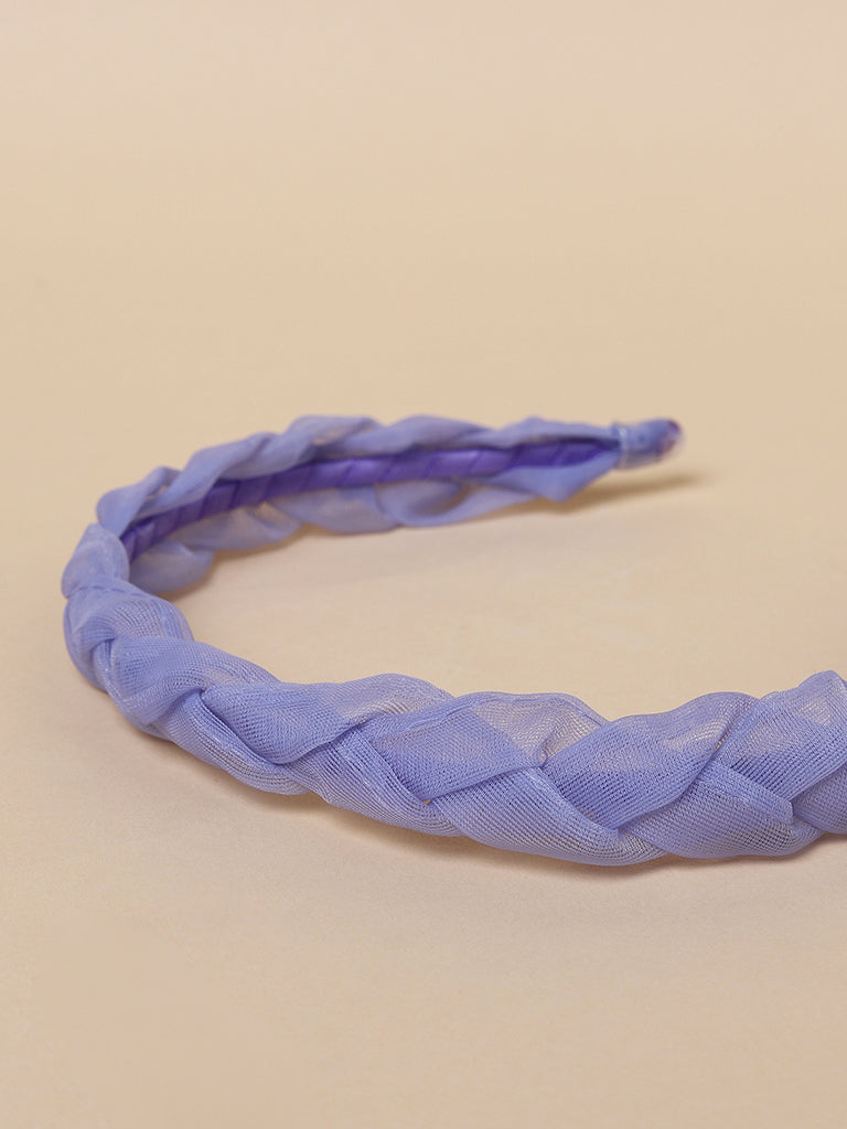 Misbu Lavender Organza Braided Hard Hairband
