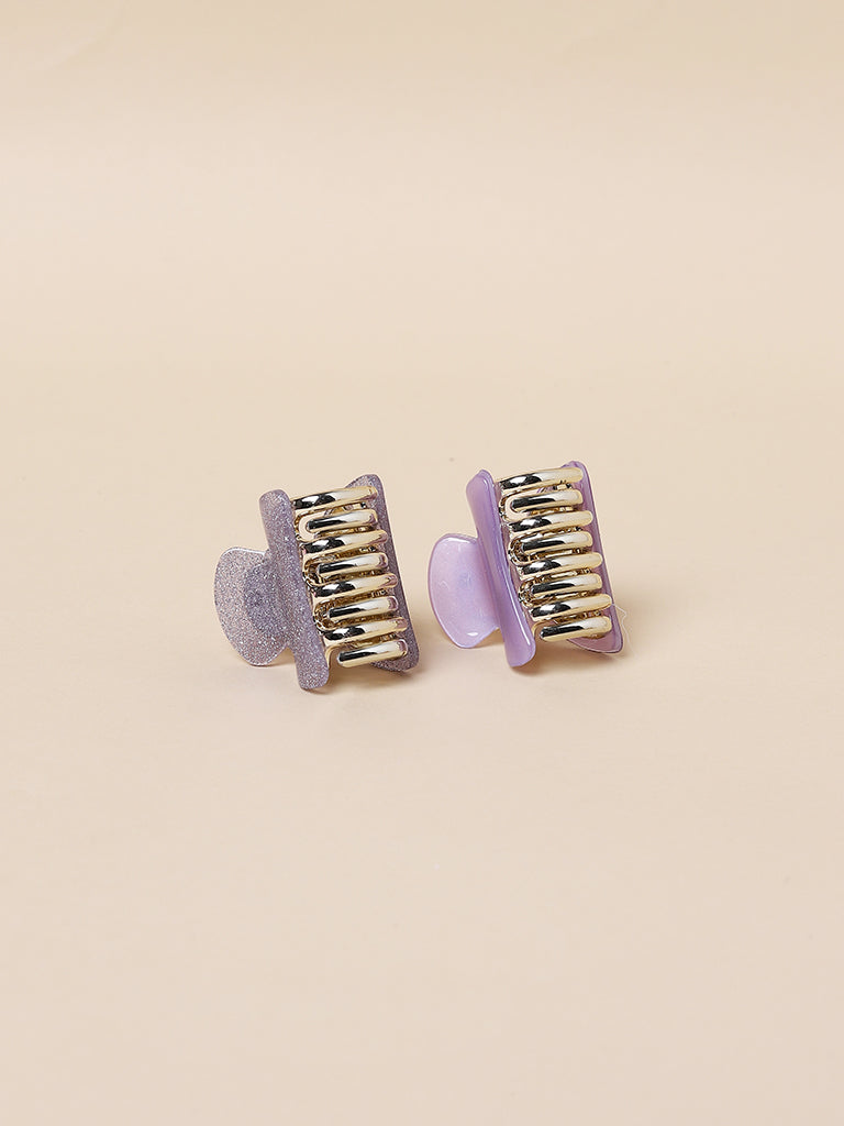 Misbu Xclusive Shimmer & Lavender Clutcher - Set Of 2