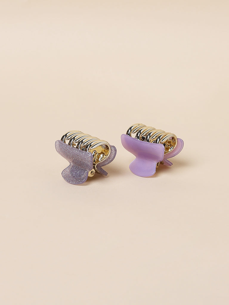 Misbu Xclusive Shimmer & Lavender Clutcher - Set Of 2