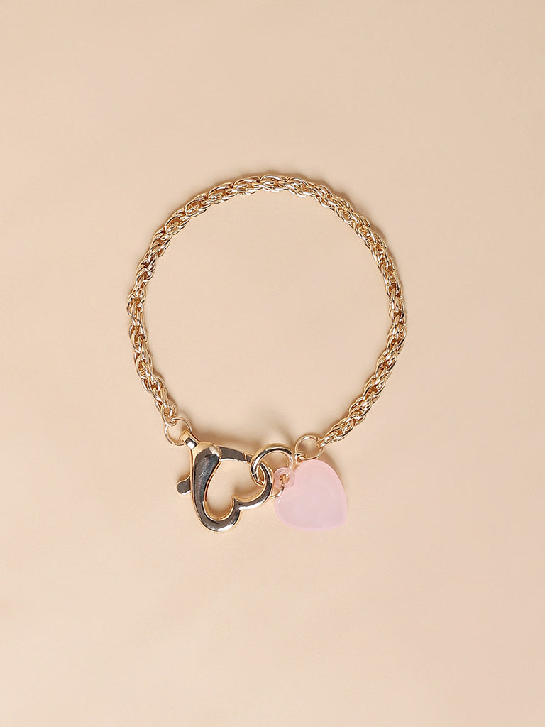 Misbu Twisted Chain Heart Charm Bracelet