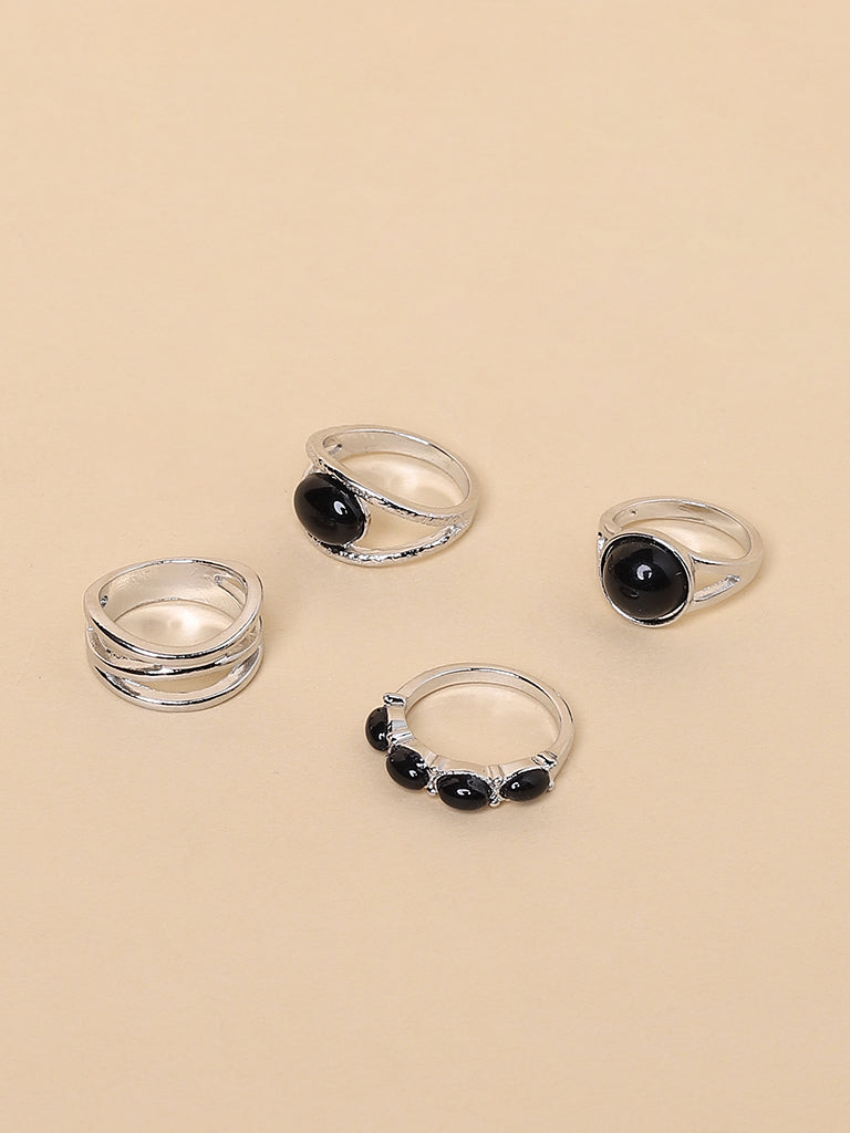 Misbu Assorted Evil Eye And Twisted Rings - Set Of 4