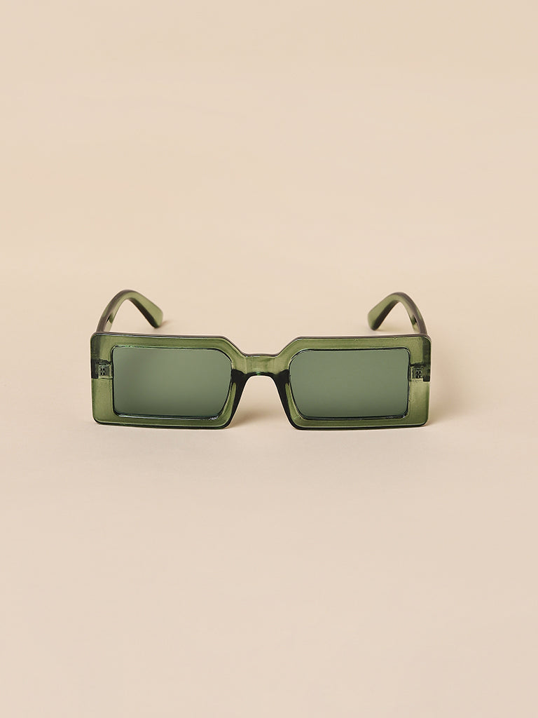 Misbu Xclusive Green Rectangle Sunglasses