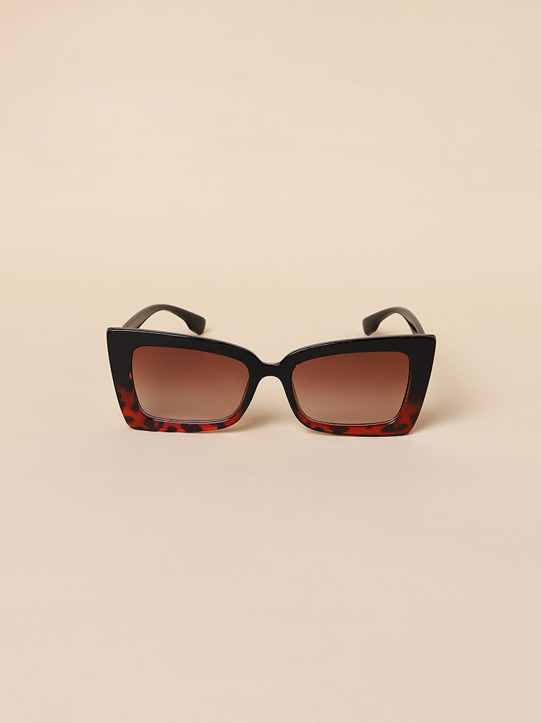 Misbu Xclusive Animal Print Rectangle Sunglasses