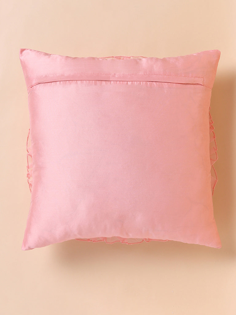 Misbu Pink Circular Ruffle Cushion