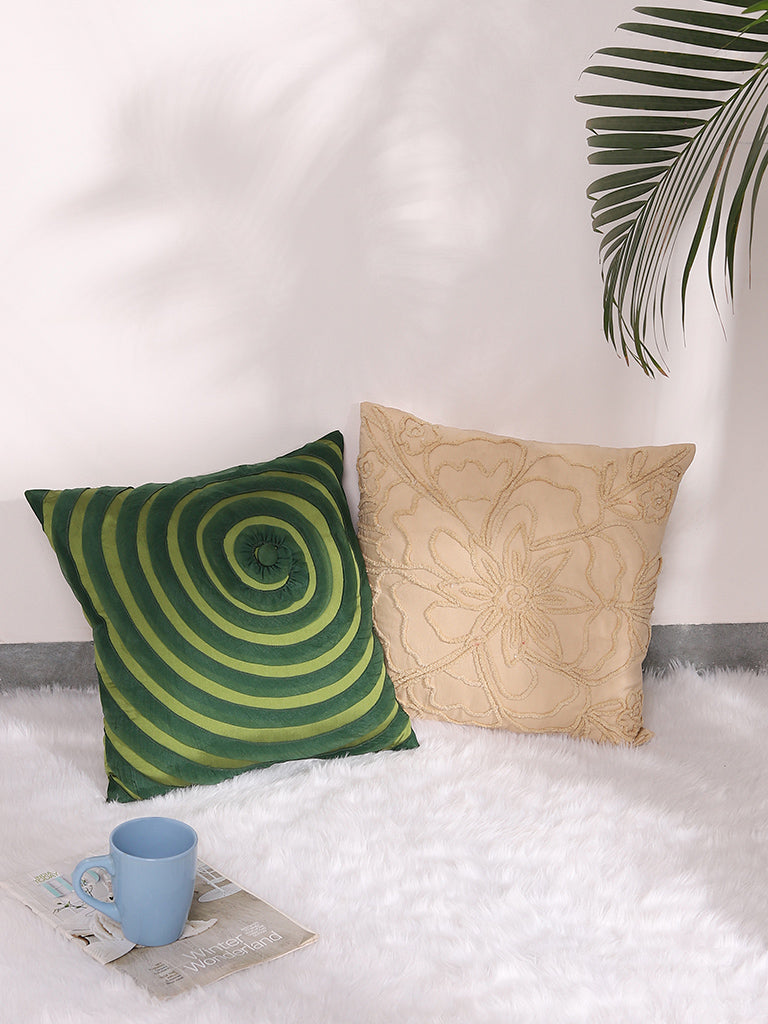 Misbu Green Circular Pleat Cushion