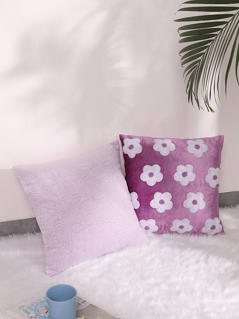 Misbu Lavender Floral Quilting Cushion