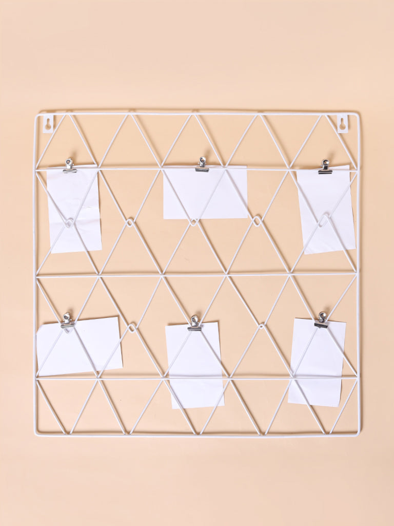 Misbu White Rectangle Shape Grid Frame