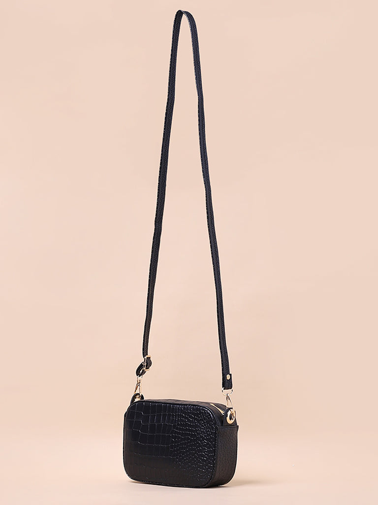 Misbu Black - Croc Box Sling Bag
