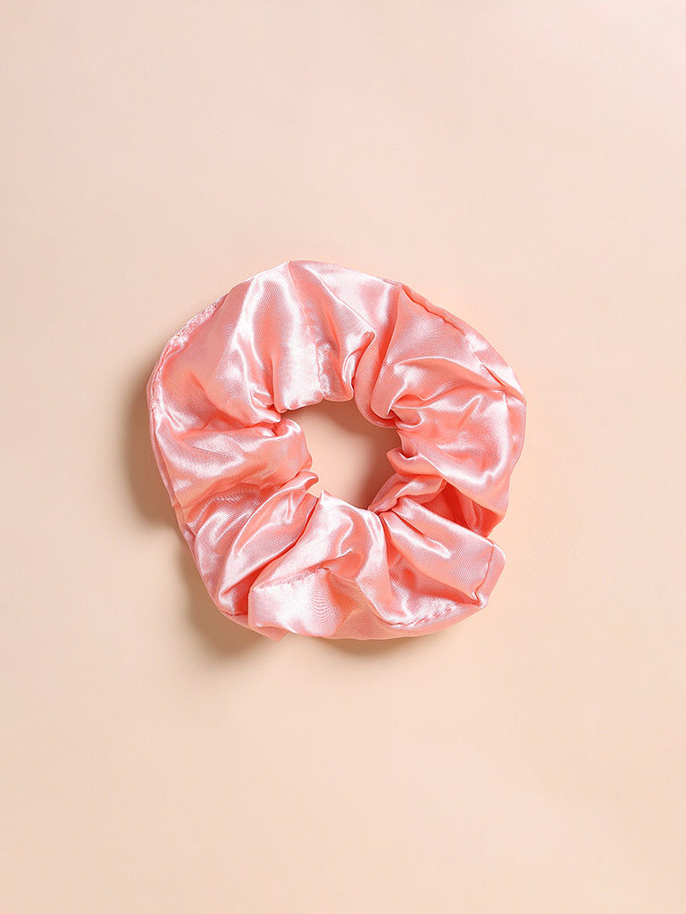 Misbu Papaya Smoothie Floral & Plain Hair Scrunchy - Set of 2