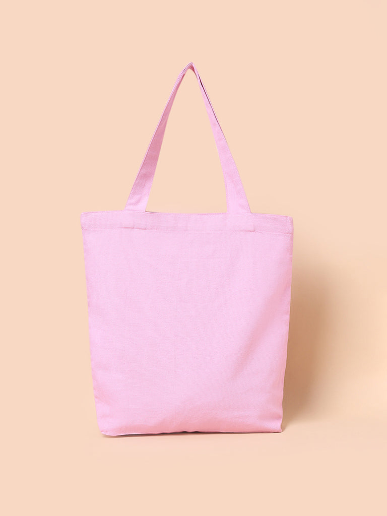 Misbu Pink Canvas Shopper Tote Bag