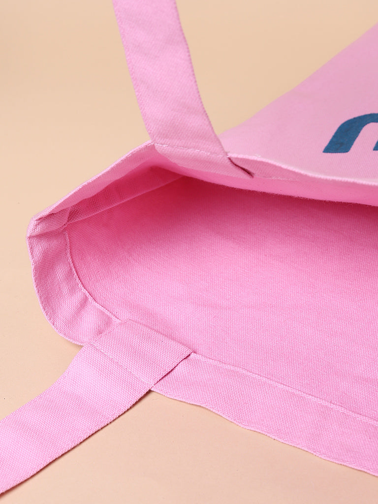 Misbu Pink Canvas Shopper Tote Bag
