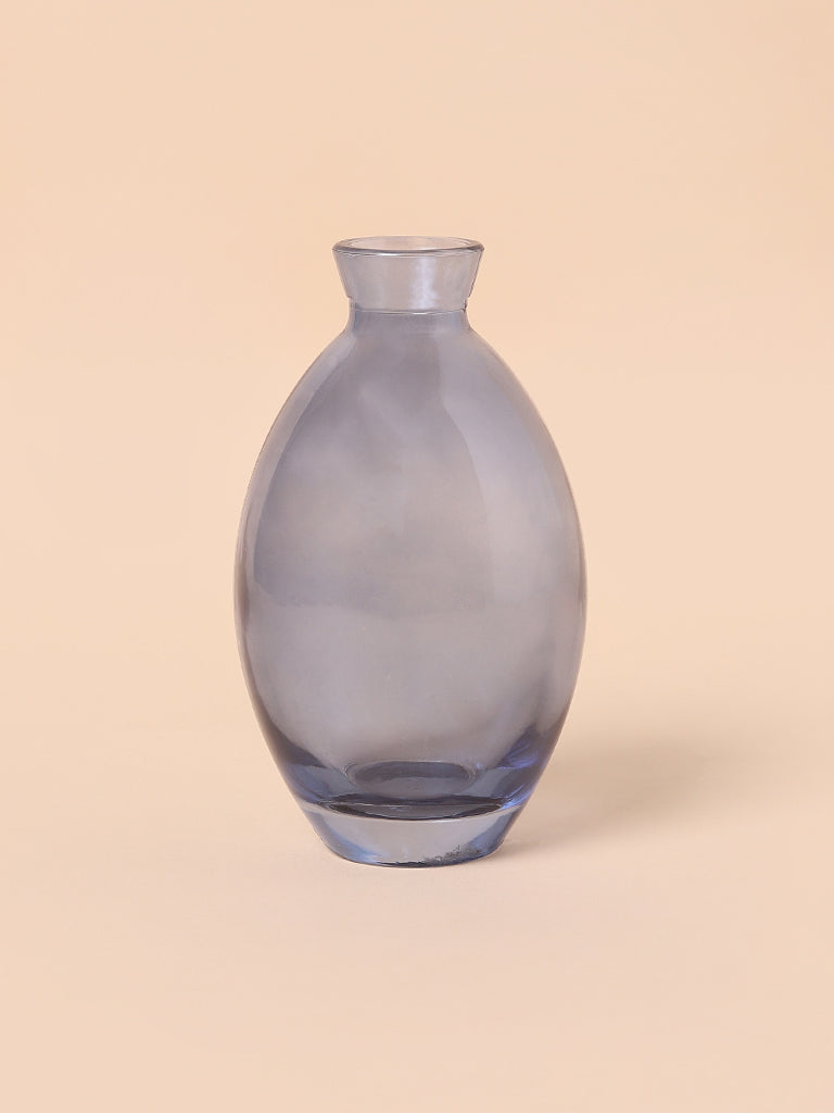 Misbu Blue Tall Jar Shaped Glass Vase
