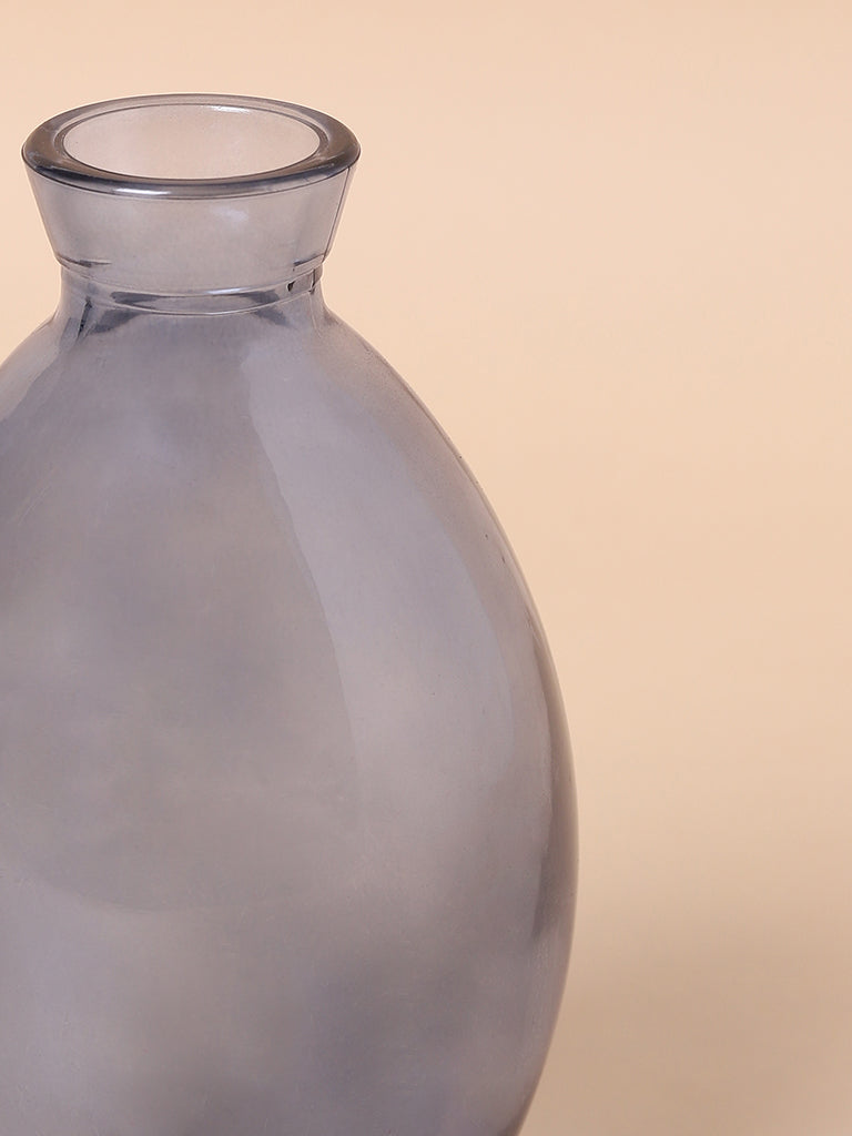 Misbu Blue Tall Jar Shaped Glass Vase