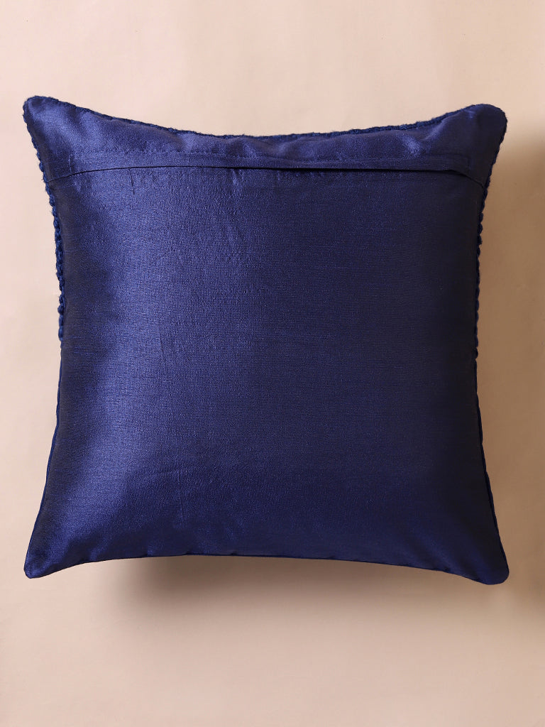 Misbu Blue Chunky Tassel Cushion Cover