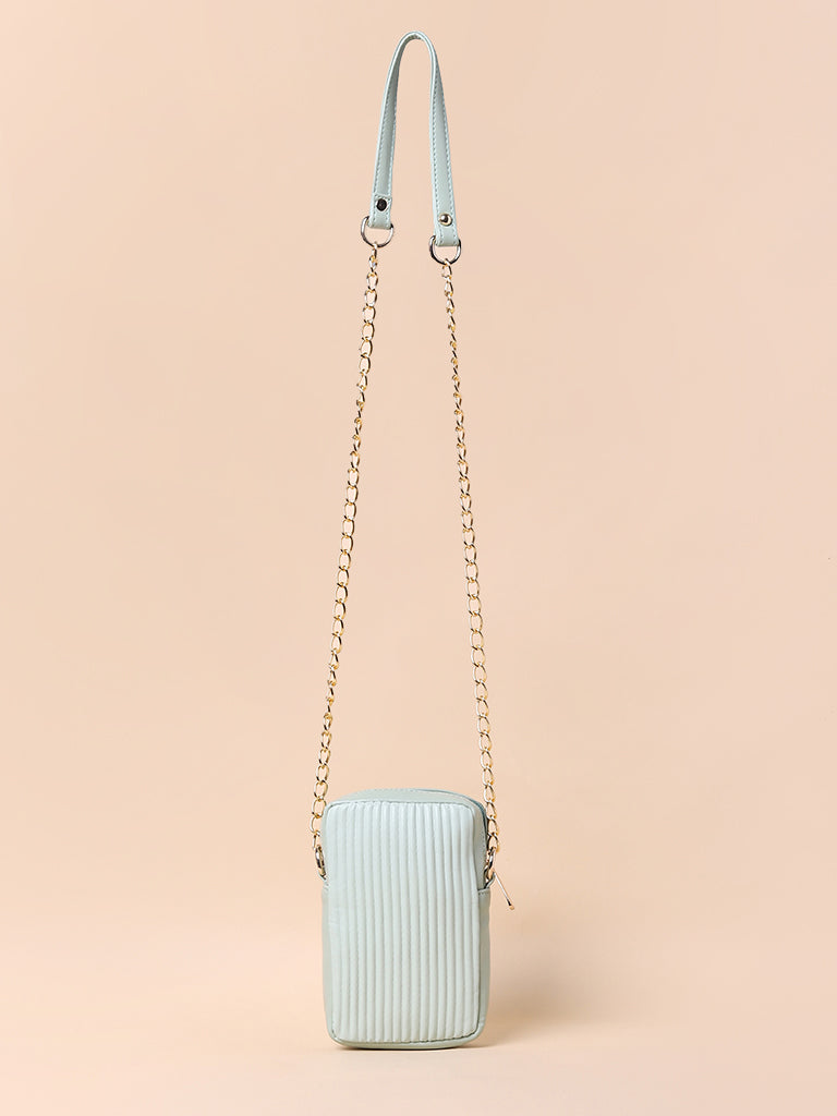 Misbu Green Stripe Textured Mobile Sling Bag